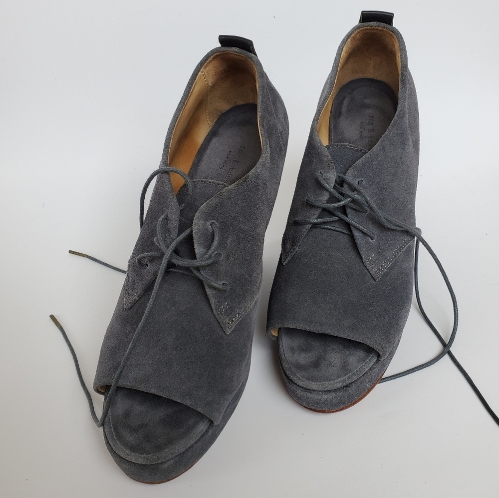 Rag & Bone Sahara Suede Oxford Wedges